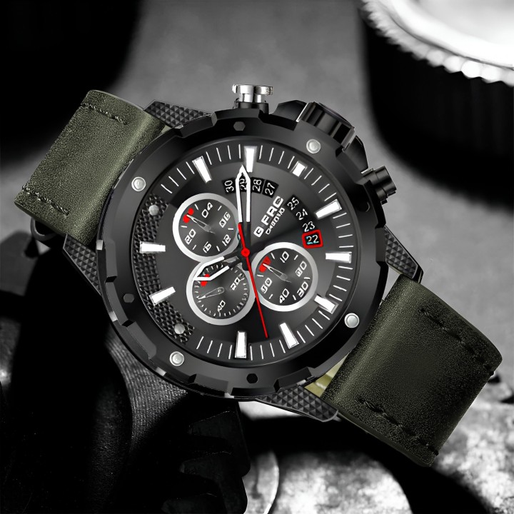 Reloj G-force H3679g Cronografo Funcional Cuero + Estuche