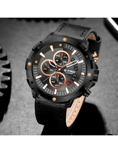 Reloj G-force H3679g Cronografo Funcional Cuero + Estuche