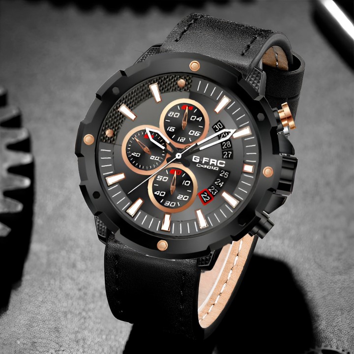 Reloj G-force H3679g Cronografo Funcional Cuero + Estuche