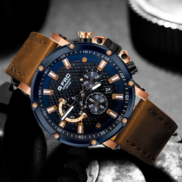 Reloj G-force H3833g Cronografo Funcional Cuero + Estuche