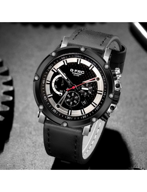 Reloj G-force H3833g Cronografo Funcional Cuero + Estuche