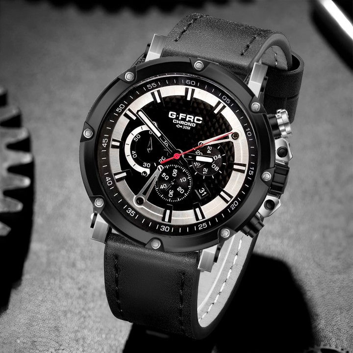 Reloj G-force H3833g Cronografo Funcional Cuero + Estuche