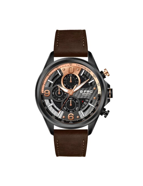 Reloj G-force H3656g Cronografo Funcional Cuero + Estuche