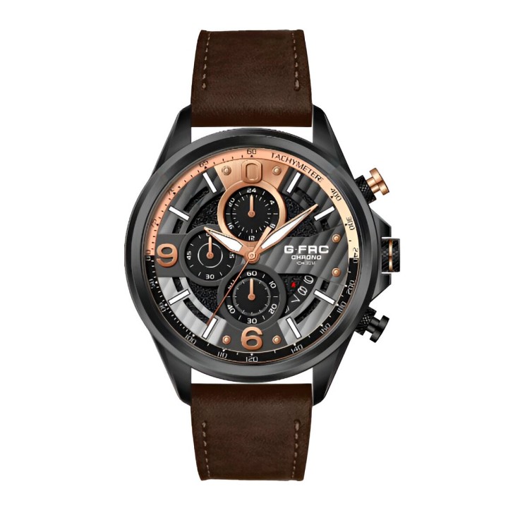 Reloj G-force H3656g Cronografo Funcional Cuero + Estuche
