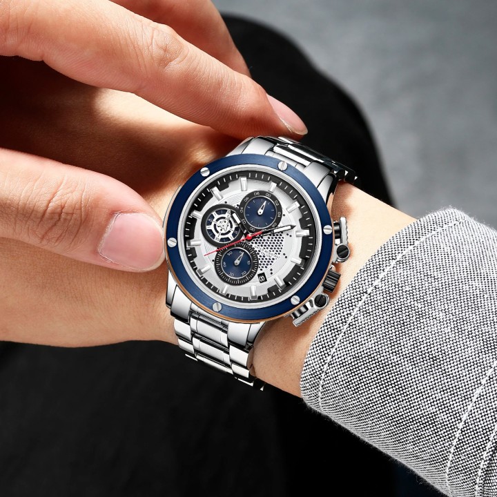 Reloj G-force H3912g Cronografo Funcional Acero + Estuche
