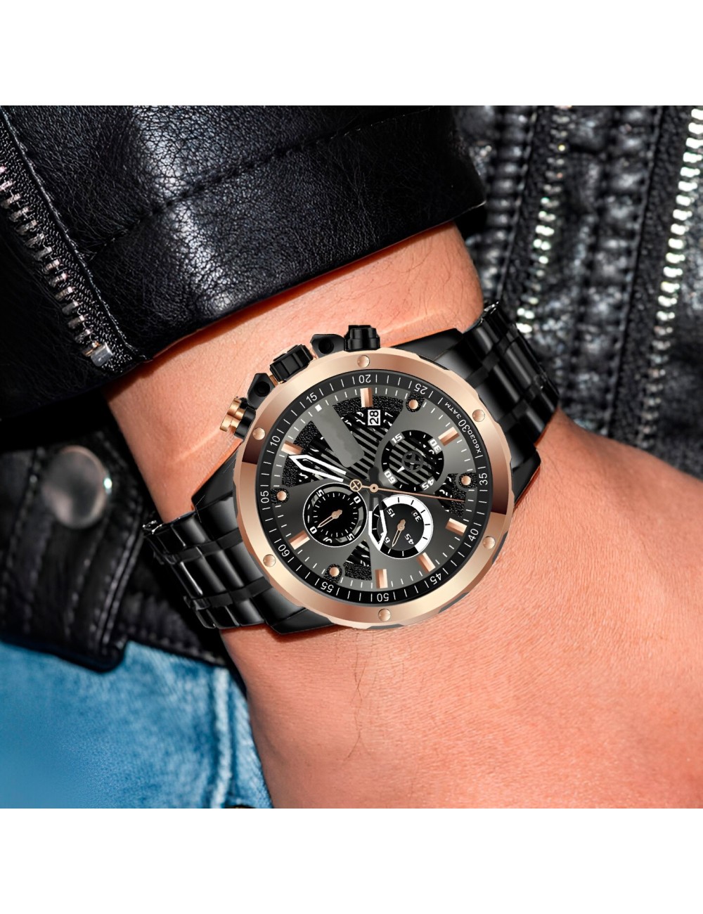 Reloj G-force H3678g Cronografo Funcional Acero + Estuche