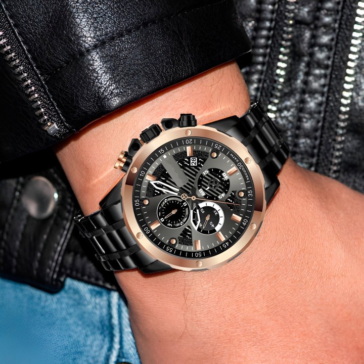 Reloj G-force H3678g Cronografo Funcional Acero + Estuche