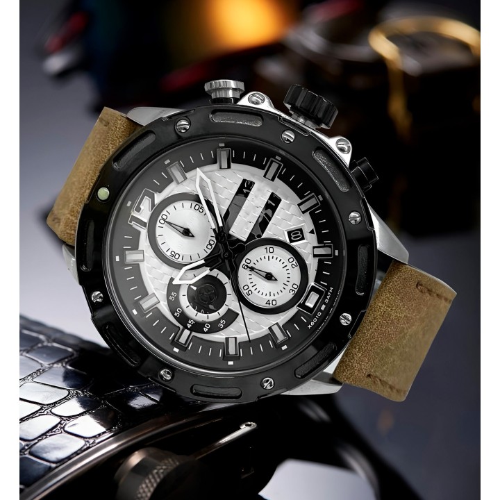 Reloj G-force H3836g Cronografo Funcional Cuero + Estuche