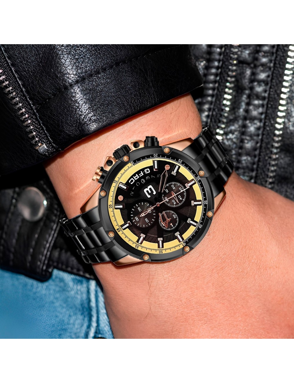 Reloj G-force H3834g Cronografo Funcional Acero + Estuche