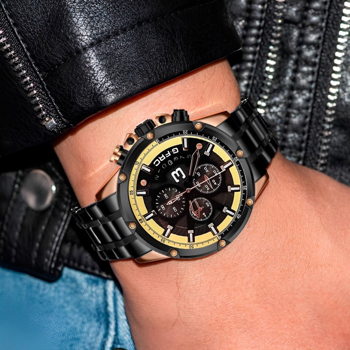 Reloj G-force H3834g Cronografo Funcional Acero + Estuche