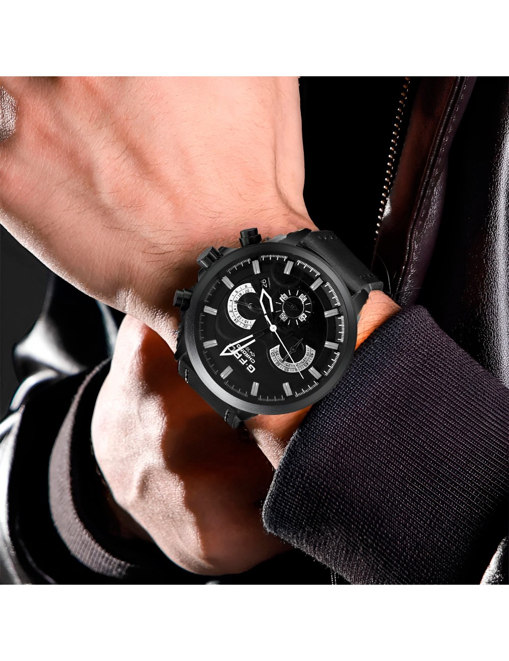 Reloj G-force H3767g Cronografo Funcional Cuero + Estuche