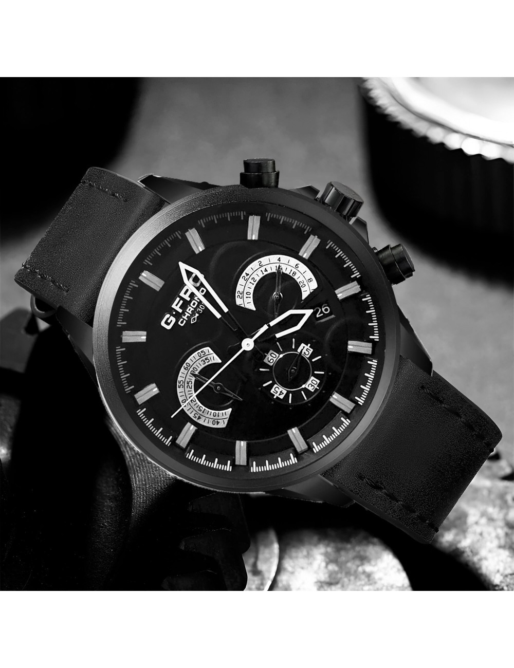 Reloj G-force H3767g Cronografo Funcional Cuero + Estuche