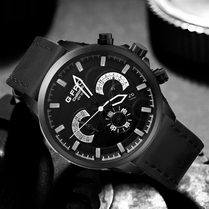 Reloj G-force H3767g Cronografo Funcional Cuero + Estuche