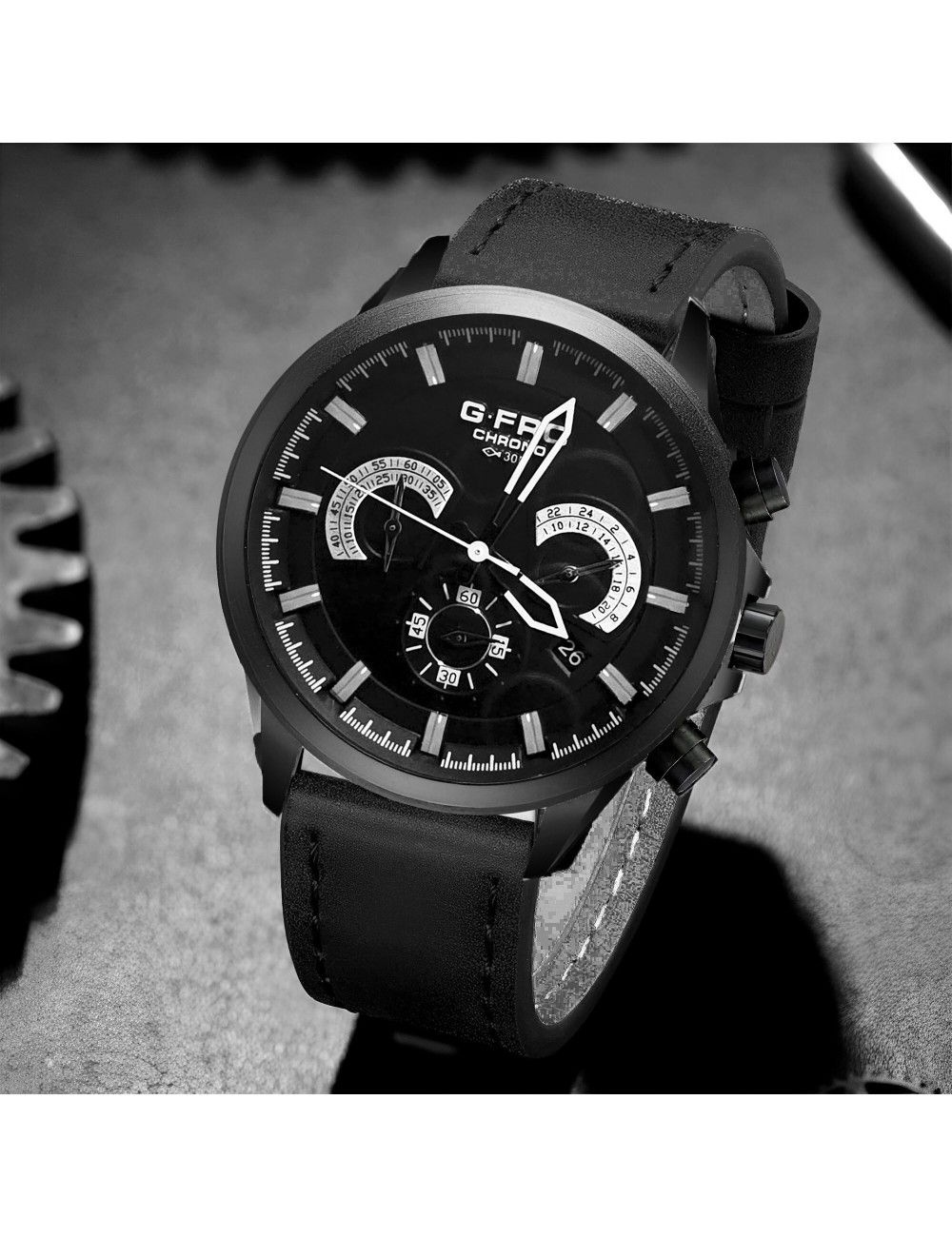 Reloj G-force H3767g Cronografo Funcional Cuero + Estuche