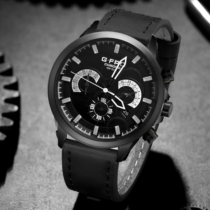 Reloj G-force H3767g Cronografo Funcional Cuero + Estuche