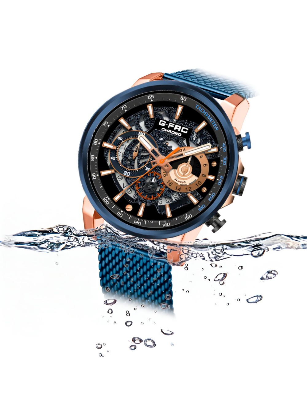 Reloj G-force H3718g Cronografo Funcional Acero + Estuche