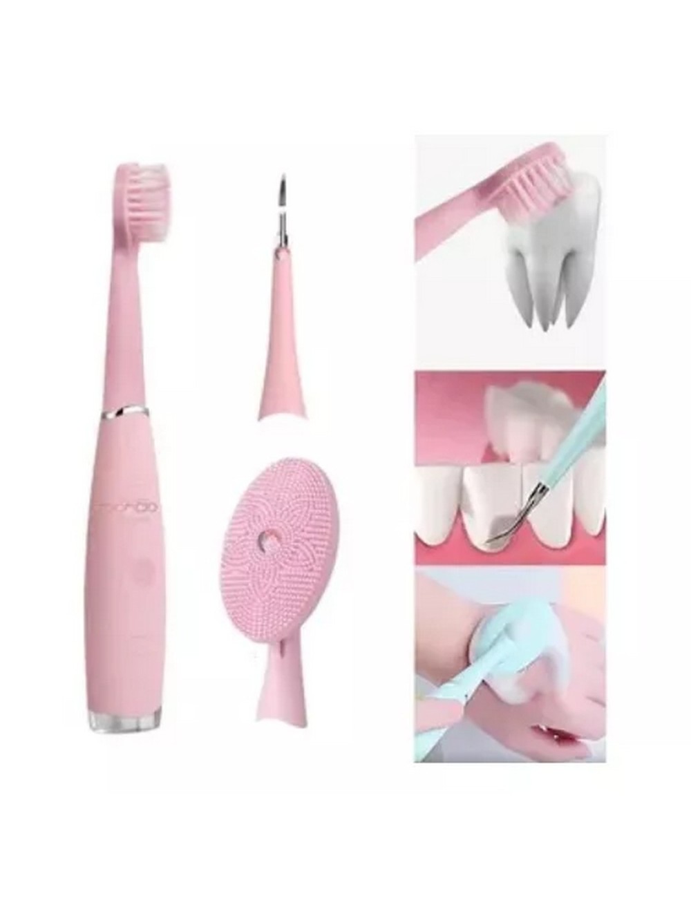 Cepillo Masajeador 3 En 1 Limpiador Recargable Mujer