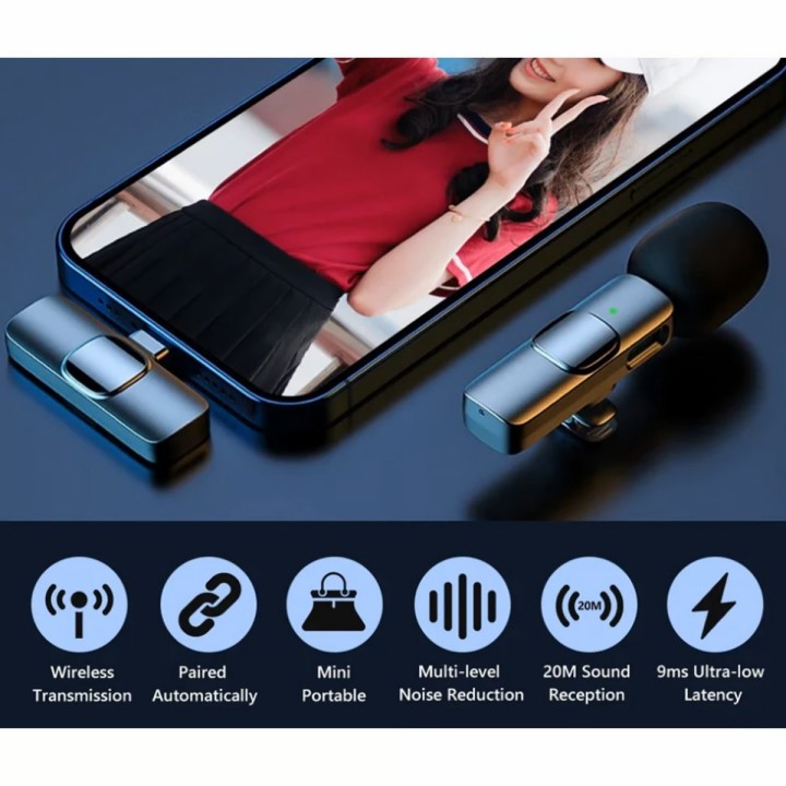 Microfono Inalambrico K9 Compatible iPhone Lightning