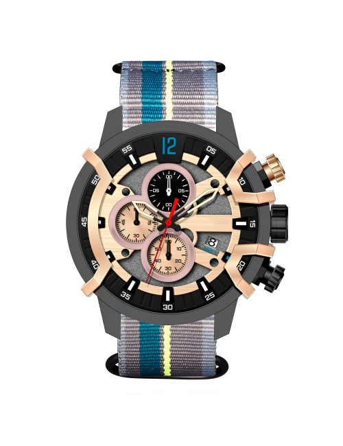 Reloj G-force H4051g Cronografo Funcional Cuero + Estuche