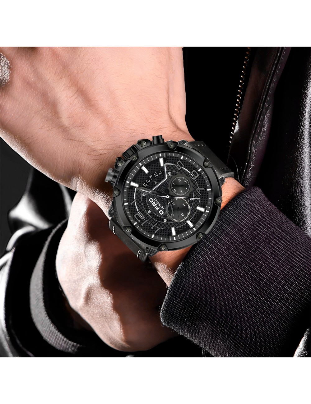 Reloj G-force H3680g Cronografo Funcional Cuero + Estuche
