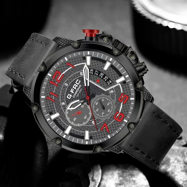 Reloj G-force H3680g Cronografo Funcional Cuero + Estuche
