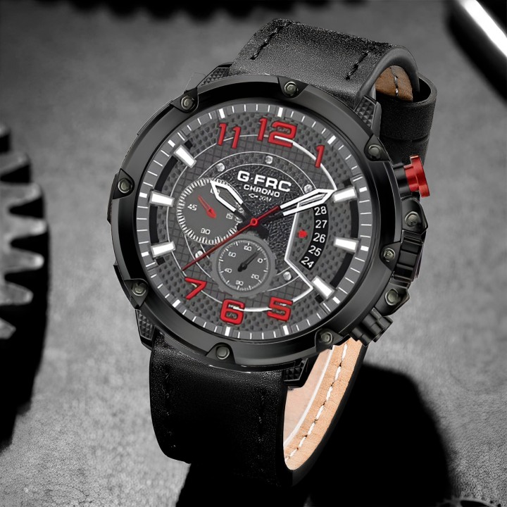 Reloj G-force H3680g Cronografo Funcional Cuero + Estuche