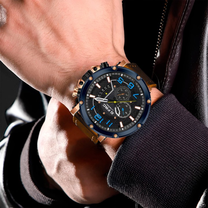 Reloj G-force H3680g Cronografo Funcional Cuero + Estuche