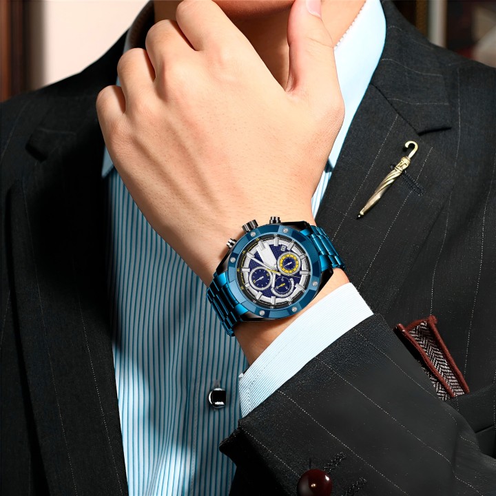 Reloj G-force H4027g Cronografo Funcional Acero + Estuche