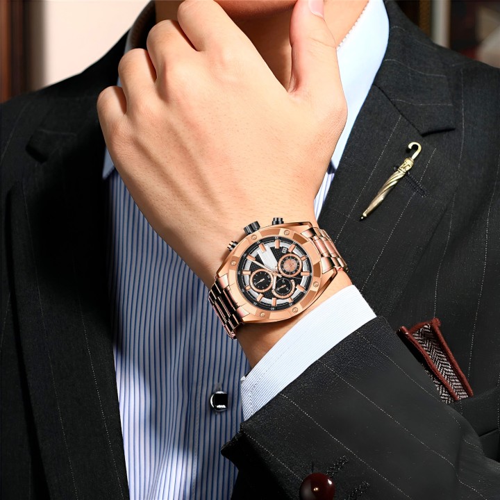 Reloj G-force H4027g Cronografo Funcional Acero + Estuche