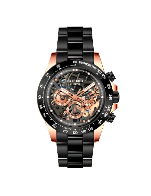 Reloj G-force H3717g Cronografo Funcional Acero + Estuche