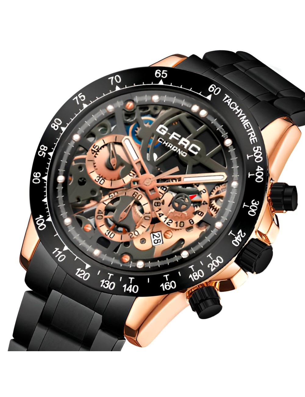 Reloj G-force H3717g Cronografo Funcional Acero + Estuche