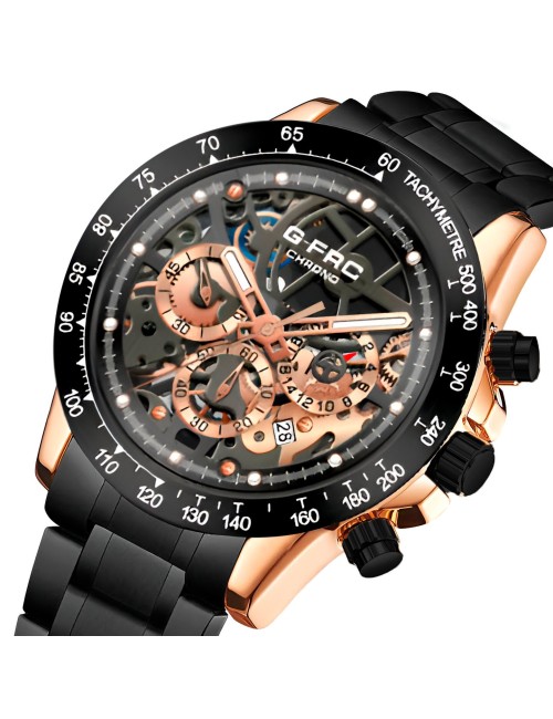 Reloj G-force H3717g Cronografo Funcional Acero + Estuche