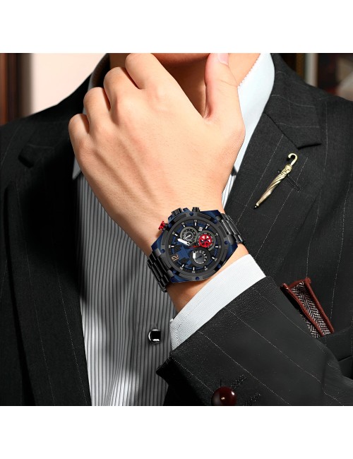 Reloj G-force H3907g Cronografo Funcional Acero + Estuche