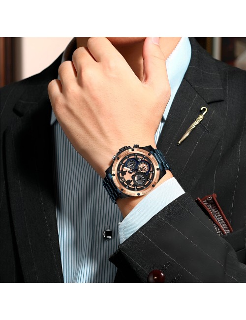 Reloj G-force H3907g Cronografo Funcional Acero + Estuche