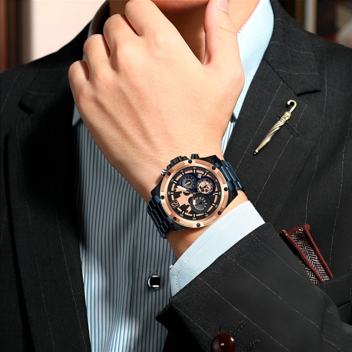 Reloj G-force H3907g Cronografo Funcional Acero + Estuche