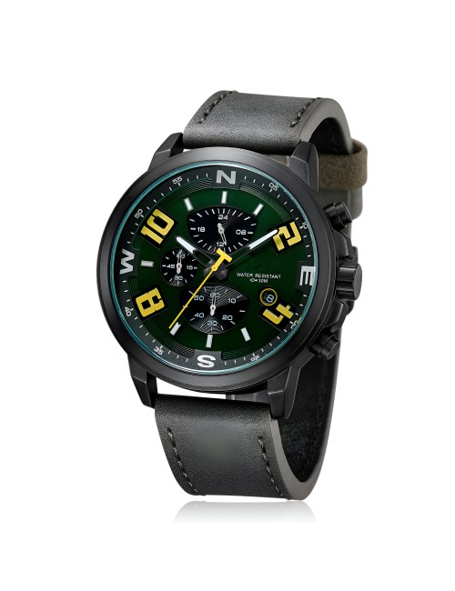 Reloj G-force H3801g Cronografo Funcional Cuero + Estuche
