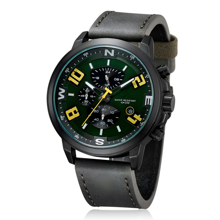 Reloj G-force H3801g Cronografo Funcional Cuero + Estuche