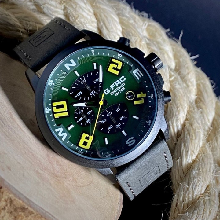 Reloj G-force H3801g Cronografo Funcional Cuero + Estuche