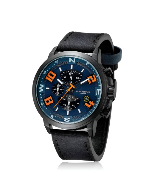 Reloj G-force H3801g Cronografo Funcional Cuero + Estuche