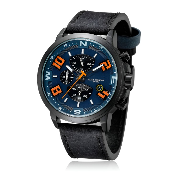 Reloj G-force H3801g Cronografo Funcional Cuero + Estuche