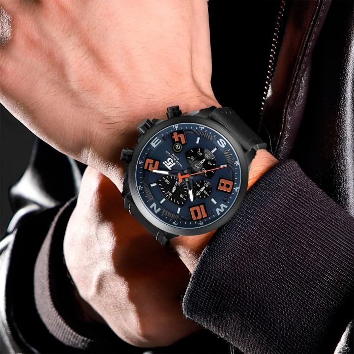 Reloj G-force H3801g Cronografo Funcional Cuero + Estuche