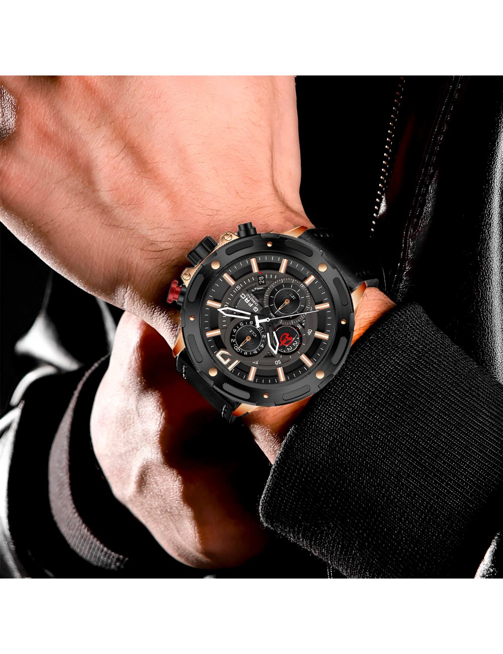 Reloj G-force H3639g Cronografo Funcional Cuero + Estuche