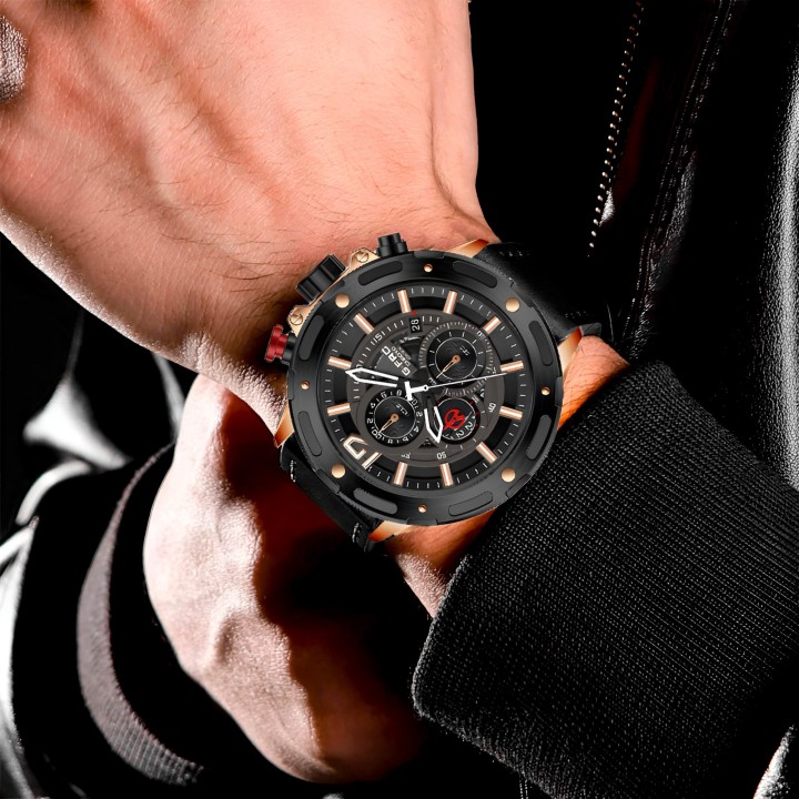 Reloj G-force H3639g Cronografo Funcional Cuero + Estuche