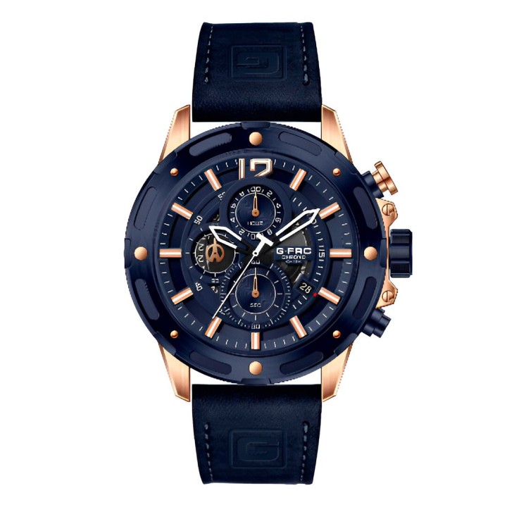 Reloj G-force H3639g Cronografo Funcional Cuero + Estuche