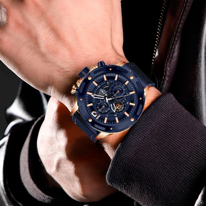 Reloj G-force H3639g Cronografo Funcional Cuero + Estuche