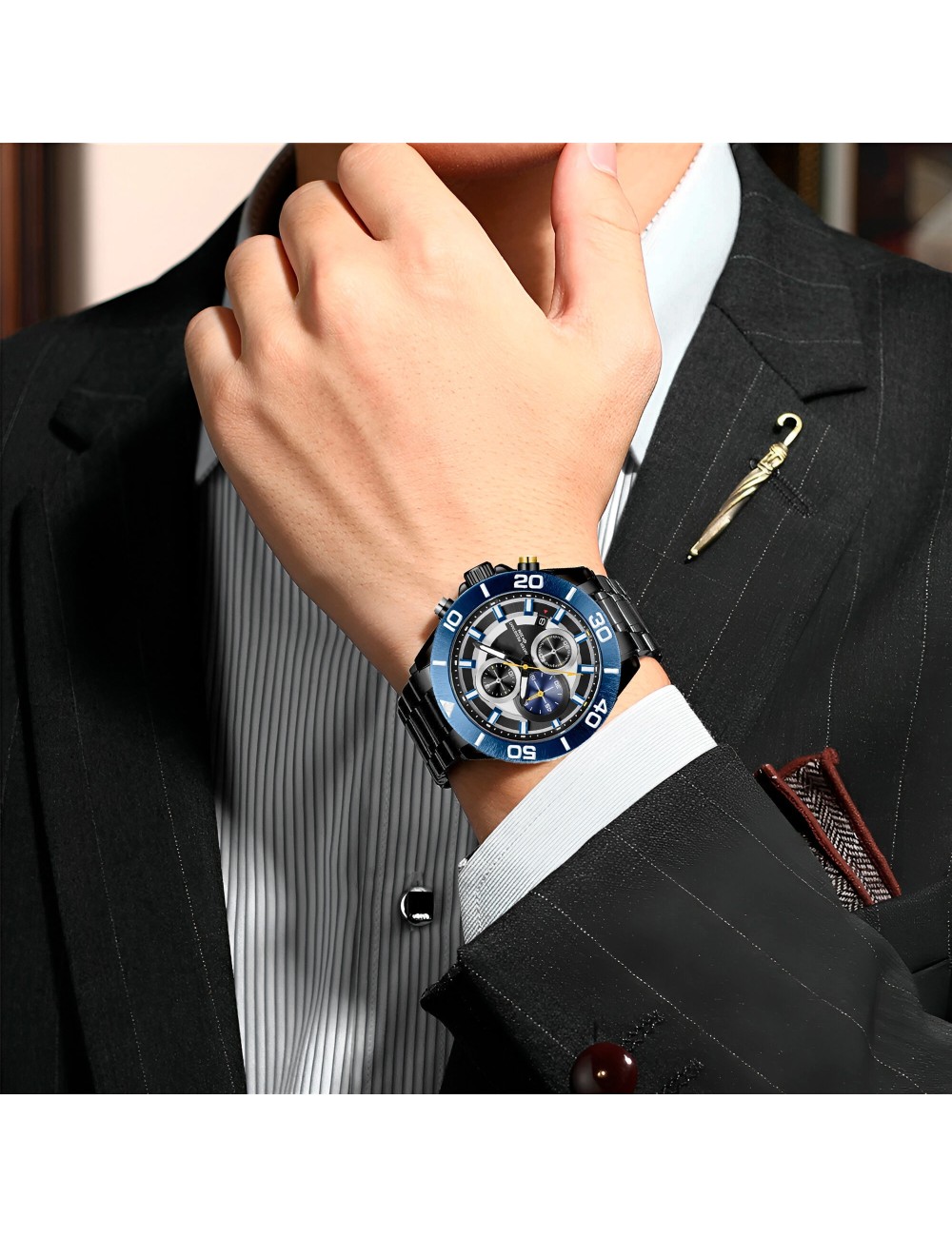 Reloj G-force H3831g Cronografo Funcional Acero + Estuche