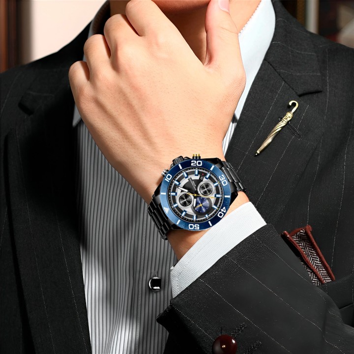 Reloj G-force H3831g Cronografo Funcional Acero + Estuche