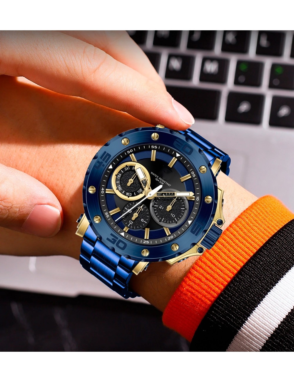 Reloj G-force H3909l Cronografo Funcional Acero + Estuche