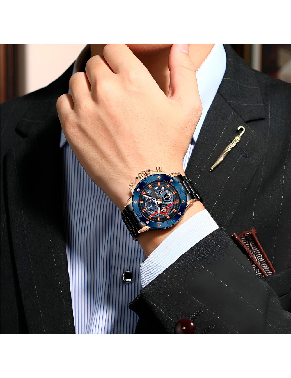 Reloj G-force H3799g Cronografo Funcional Acero + Estuche