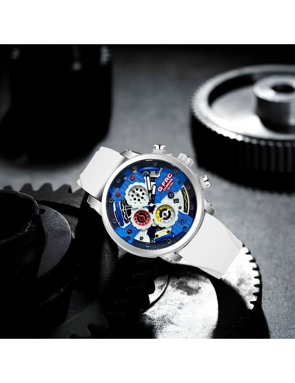 Reloj G-force H3788g Cronografo Funcional Goma + Estuche